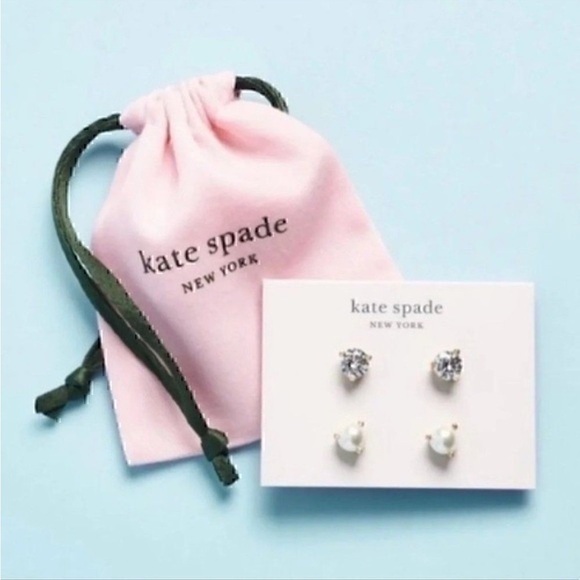Kate Spade 2 Pair Earrings Studs Set - Picture 1 of 9